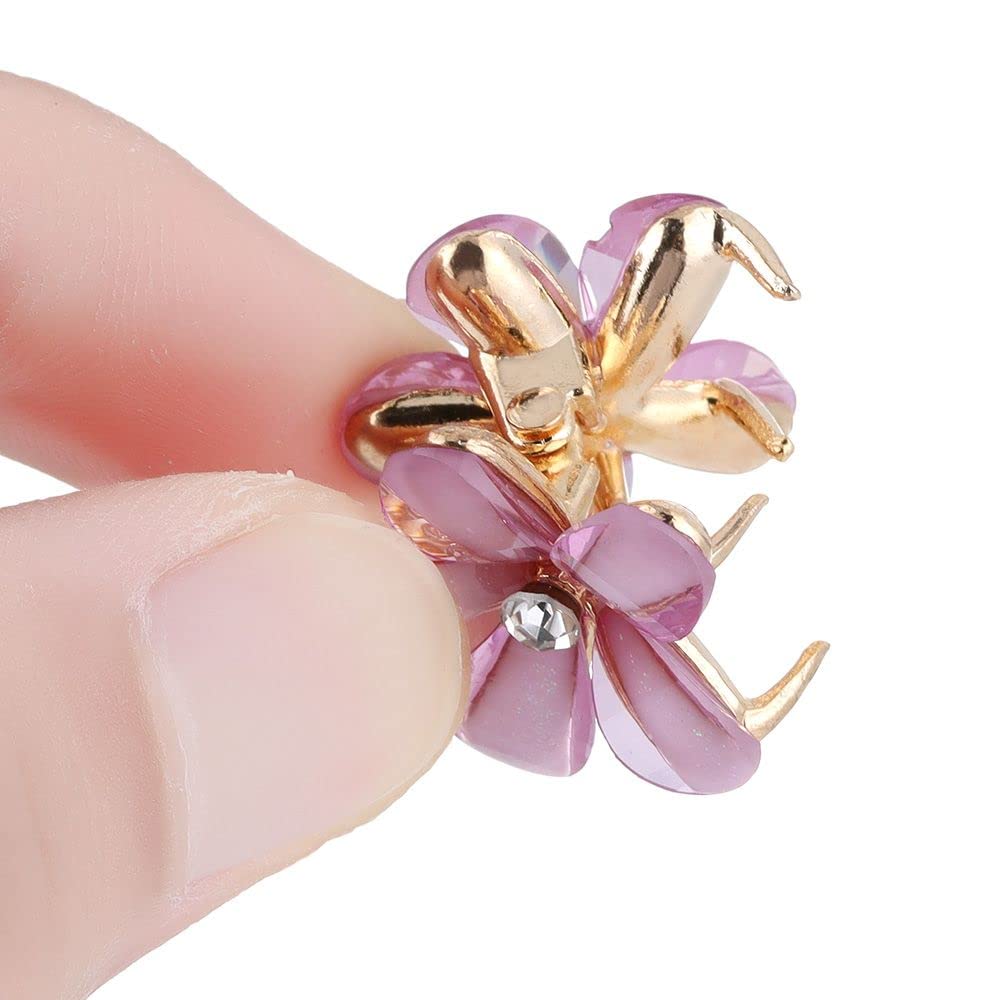 ASG 4 Pcs Rhinestone Mini Flower Hair Clips - Sparkling Crystal Hair Barrettes & Claw Clips for Women (Multicolor) | Perfect for Weddings, Parties & Everyday Hair Accessories