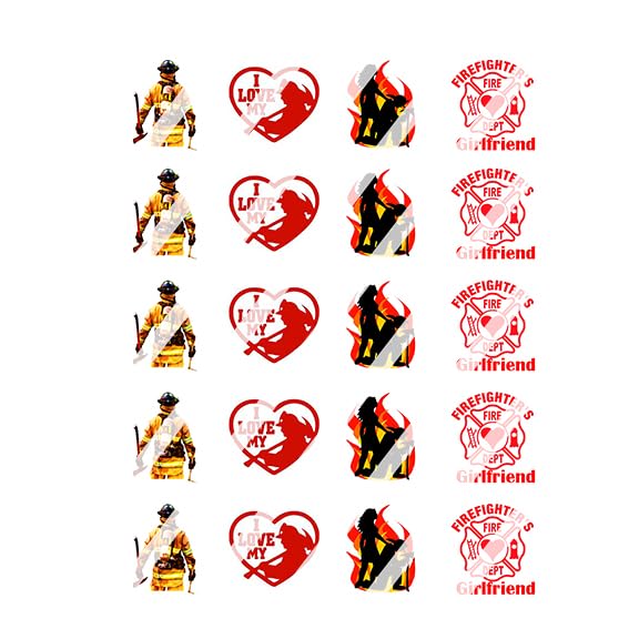 Firefighter Girlfriend Nail Decals - Premium General Nail Art Stickers for Women - Perfect for Date Nights, Themed Parties & Showing Support