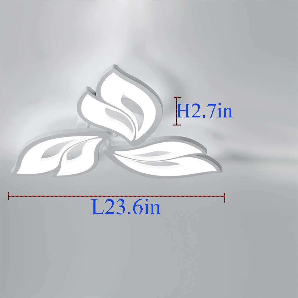 Modern LED Flush Mount Ceiling Light with Remote Control - Dimmable Flower Design Chandelier for Bedroom, Kitchen Island, Living Room, Dining Room & Bathroom | Perfect for Home Decor, Ambient Lighting & Space Illumination