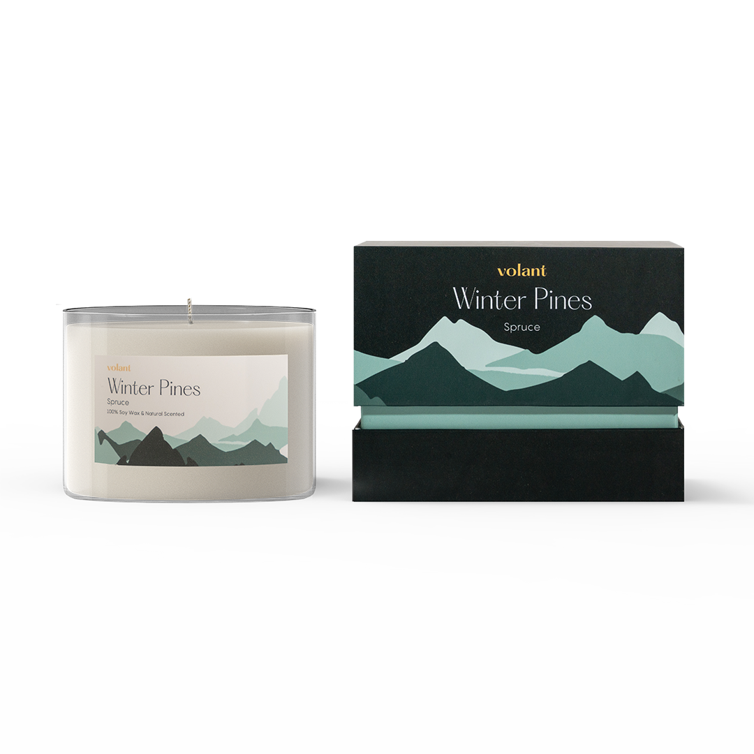 Winter Pines Scented Candle - Natural Soy Wax, Long-Lasting Fragrance for Home, Office & Holiday Decor | Perfect for Christmas Gifts & Cozy Evenings