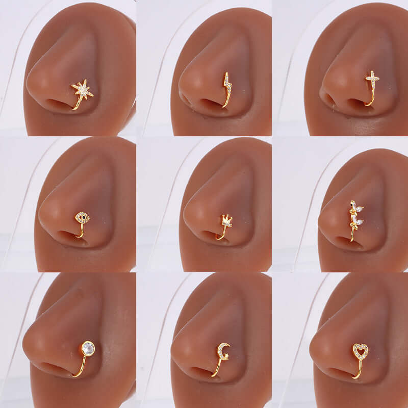 18K Gold Bunny No Piercing Nose Cuff - Fake Nose Ring for Women | Trendy Non-Piercing Nose Jewelry for Parties, Weddings & Everyday Wear (HSPJ609)