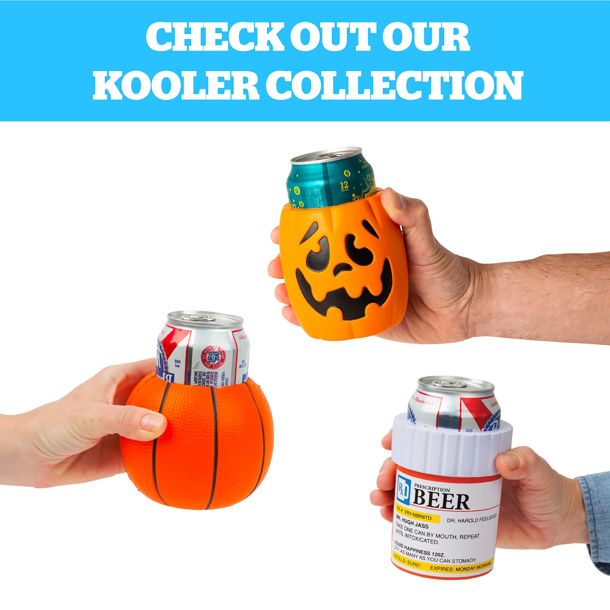 BigMouth Inc Foam Drink Kooler - Soft Sided Beer Cooler, Portable Beverage Holder for Soda Cans, Funny Can Cooler (Prescription Bill Bottle) - Perfect for Parties, Picnics, and Outdoor Gatherings