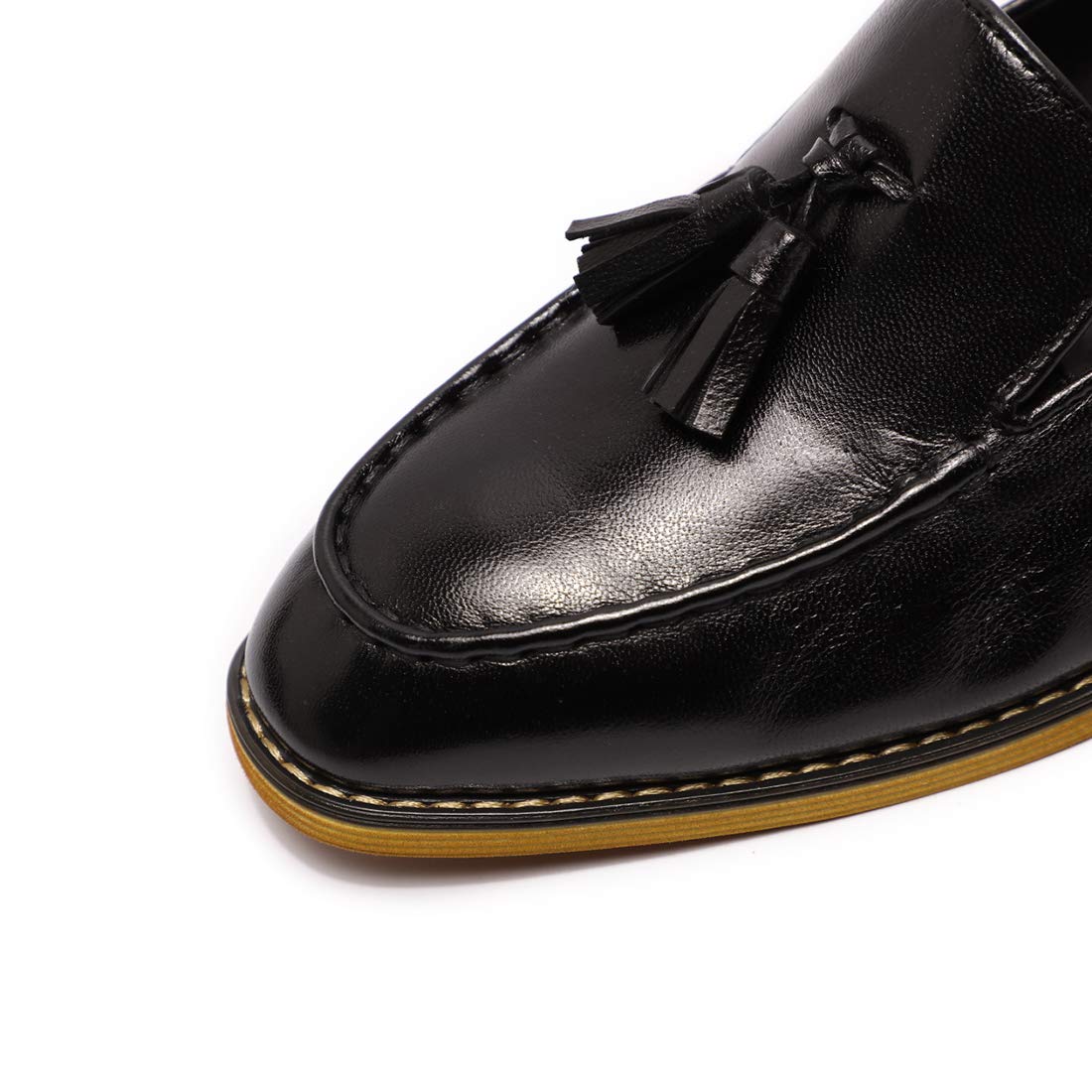 Mona Flying Women's Leather Tassel Loafers - Slip On Casual Flat Shoes for Work & Dress | Comfortable Ladies Loafers for Office, Travel & Everyday Wear