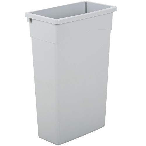Set of 5 Slim 92 Qt (23 Gallon/87L) Gray Rectangular Wall-Hugger Trash Cans - Kitchen, Office, Recycling & Waste Bins with Touchless Lid - Perfect for Small Spaces & Eco-Friendly Homes