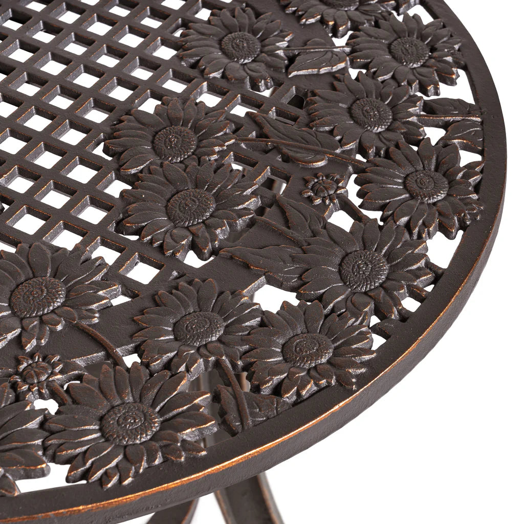 Sunflower Outdoor Patio Table - Weather-Resistant Garden Furniture for Backyard, Deck, or Poolside Dining & Relaxation