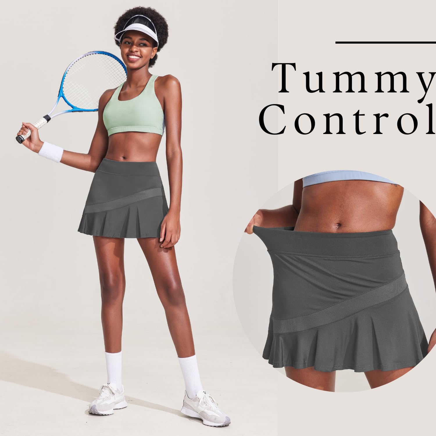 Ekouaer Women's Pleated Tennis Skirt with Shorts & Pockets - Lightweight Athletic Skort for Running, Golf & Workout - Perfect for Sports, Gym & Casual Wear