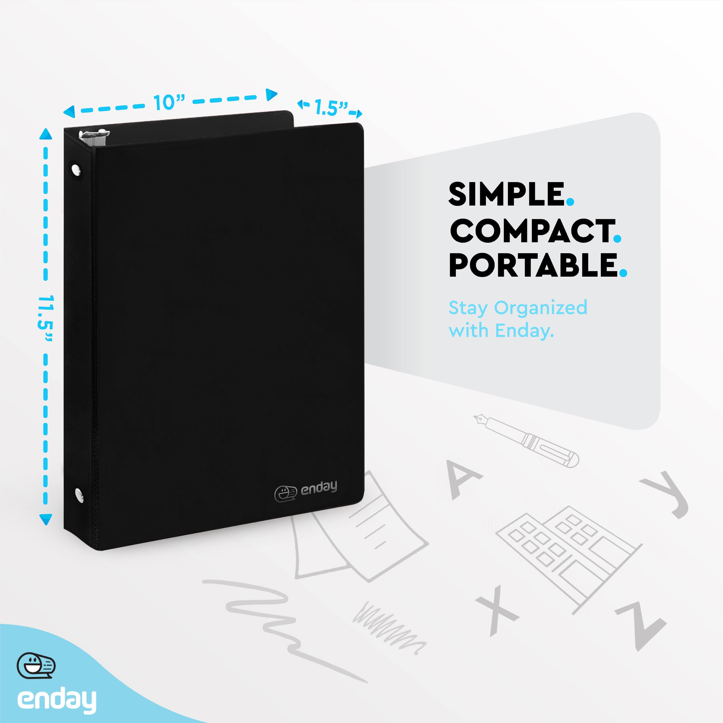 1 Inch 3 Ring Binder 6 Pack - Black Clear View Cover with 2 Inside Pockets - Durable School & Office Supplies for Organizing Documents, Homework, Presentations - Perfect for Students, Teachers & Professionals