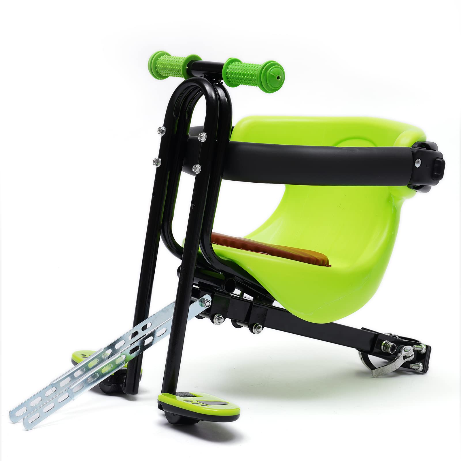 **Safe & Stable Front Child Bike Seat with Handrail - Comfortable Cushioned Chair for Toddlers & Kids - Perfect for Family Cycling, Commuting & Outdoor Adventures**