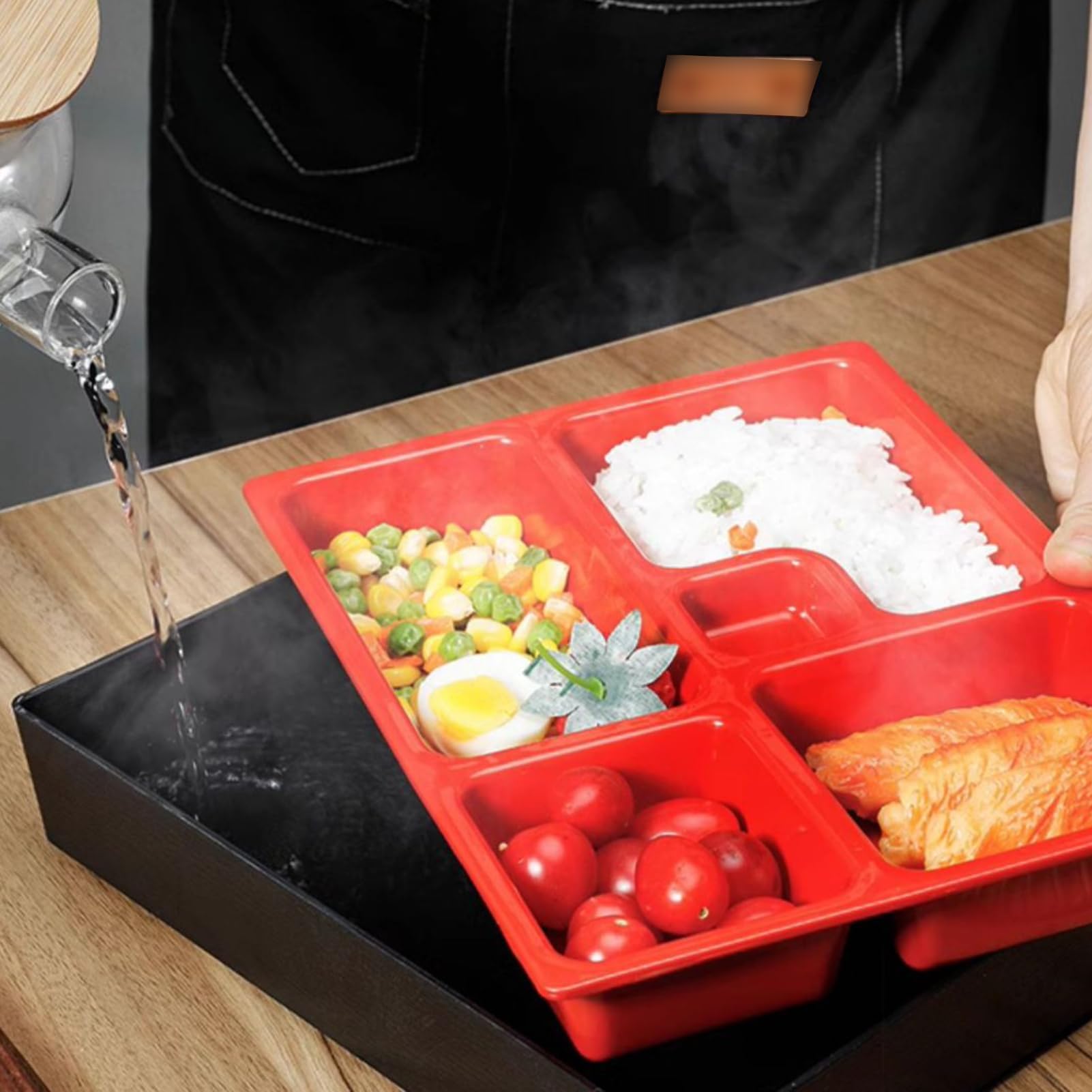 Japanese Style Wooden Bento Box - Portable Lunch Container for Office, School & Picnic - Eco-Friendly Food Storage for Meal Prep & Outdoor Dining