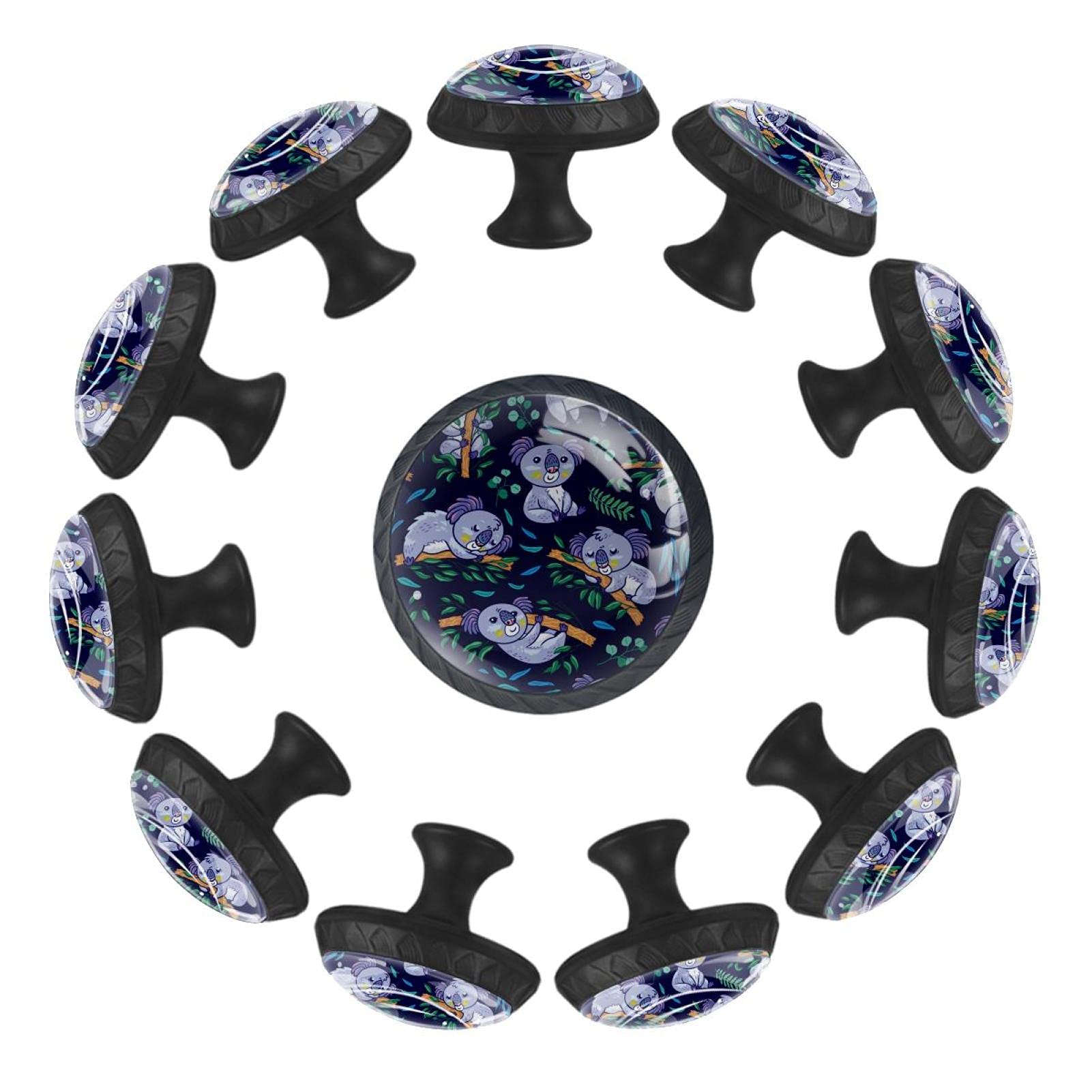 12 Pcs Koala Blue Cute Cabinet Knobs - Vintage Cupboard & Drawer Pull Handles for Kitchen, Bathroom, Dresser, Wardrobe - Durable Hardware for Home Decor & Furniture Upgrade