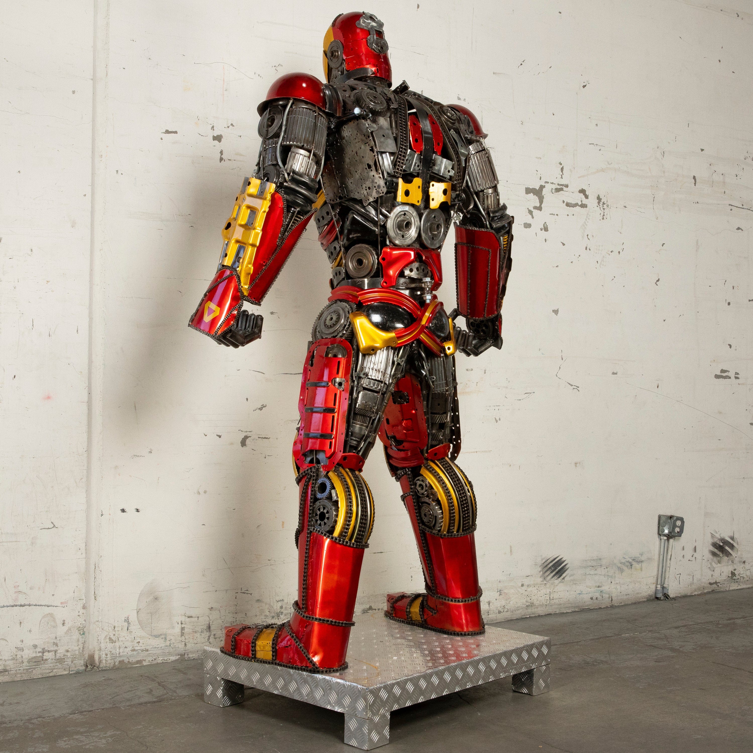 91 Iron Man Inspired Recycled Metal Wall Art Sculpture - Superhero Home Decor for Marvel Fans, Man Cave & Office Display