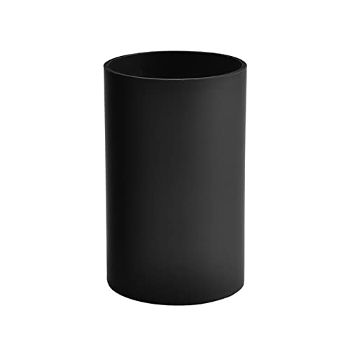 Black Plastic Cutlery Holder - Kitchen Utensil Organizer & Drying Canister for Spoons, Forks, Knives - Large Size Cylinder Storage for Flatware & Cooking Tools - Perfect for Countertop, Dining Table & Kitchen Organization