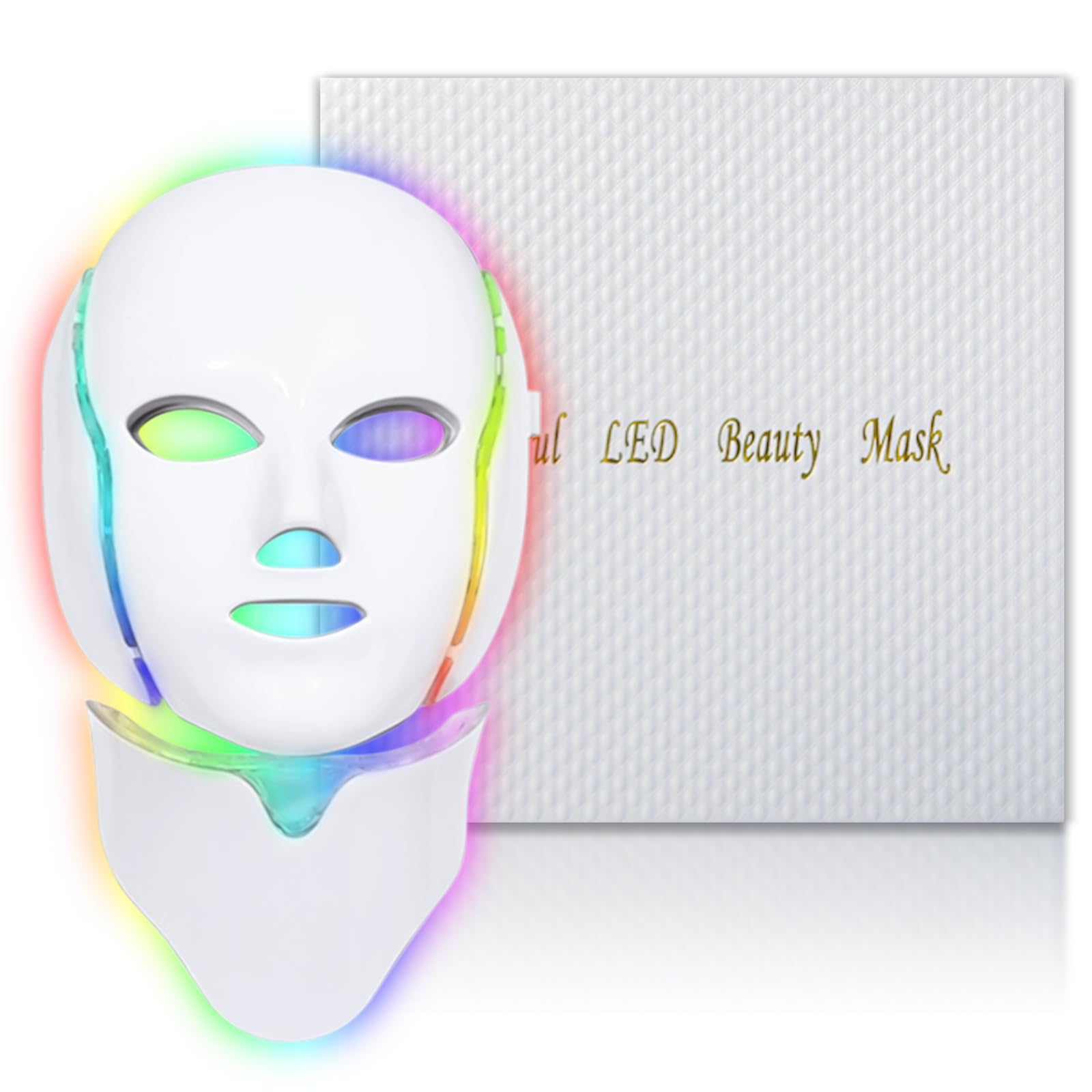 7-Color LED Red Light Therapy Face Mask - Professional Blue & Red Light Therapy for Skin Rejuvenation at Home | Anti-Aging, Acne Treatment & Skin Care | Perfect for Daily Skincare Routine & Spa Treatments