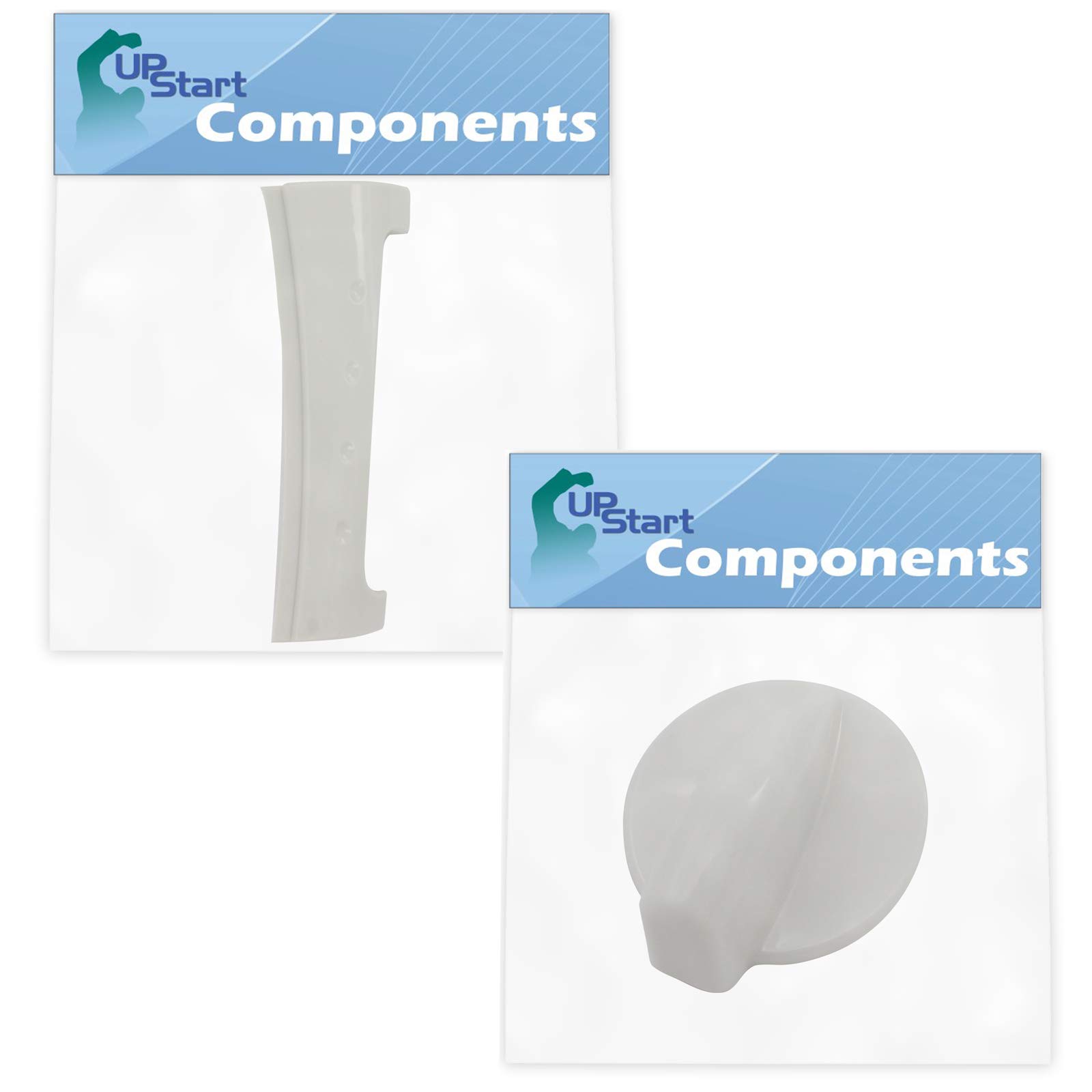 Whirlpool GHW9250MQ1 Washer Replacement Parts - WP8181846 Door Handle & WP8181859 Control Knob - Compatible with Front Load Washers - Durable UpStart Components Brand - Perfect for DIY Washer Repairs and Maintenance