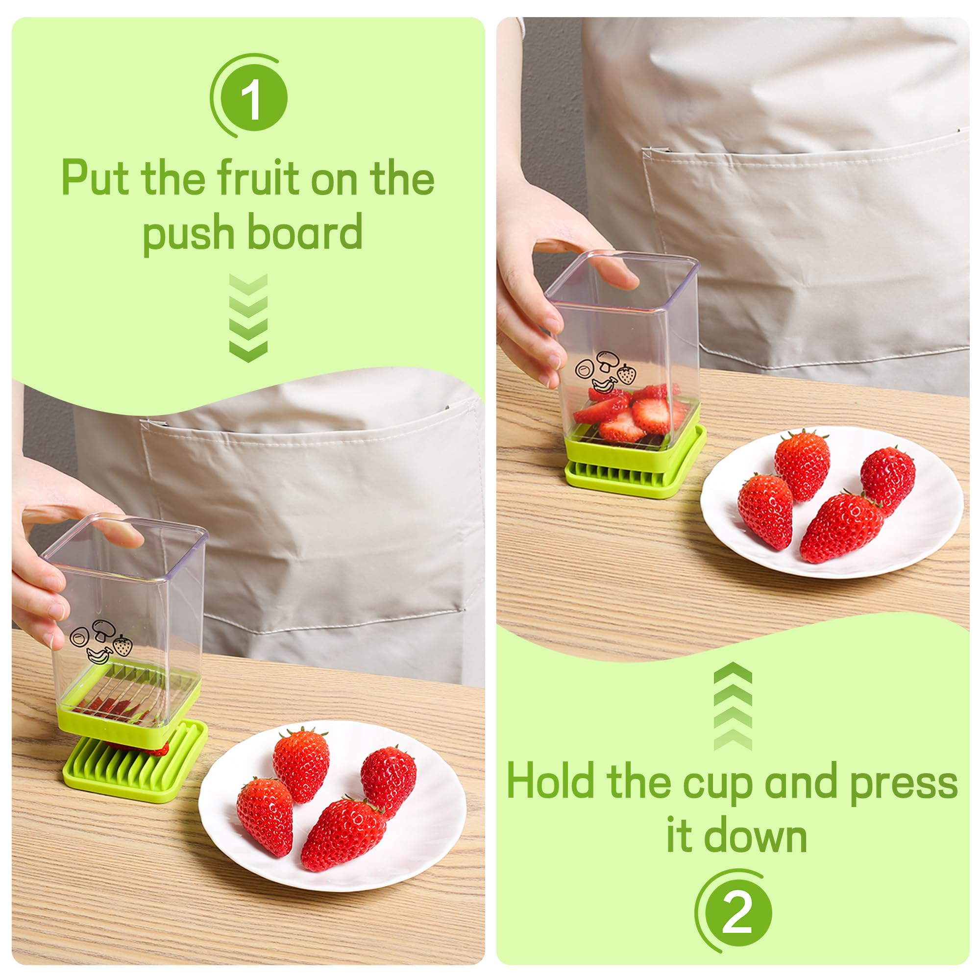 Creative Fruit Slicer - Green Cup-Shaped Kitchen Tool for Quick Fruit & Vegetable Salad Prep (5 Inches) - Perfect for Parties, Healthy Snacks & Meal Prep