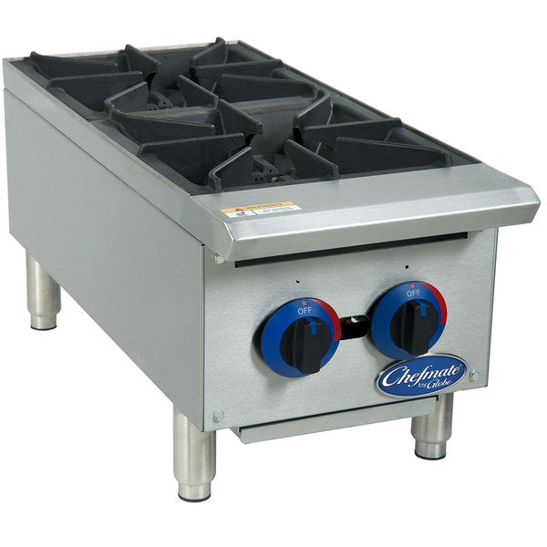 Globe C12HT Chefmate 12-Inch Gas Hot Plate - Professional Portable Burner for Outdoor Cooking, Camping & Catering