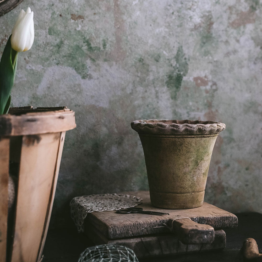 Aged Terracotta Petal Planter - Handmade Flower Pot for Indoor/Outdoor Plants, Succulents & Home Decor | Perfect for Garden, Patio, Balcony & Living Room Decor
