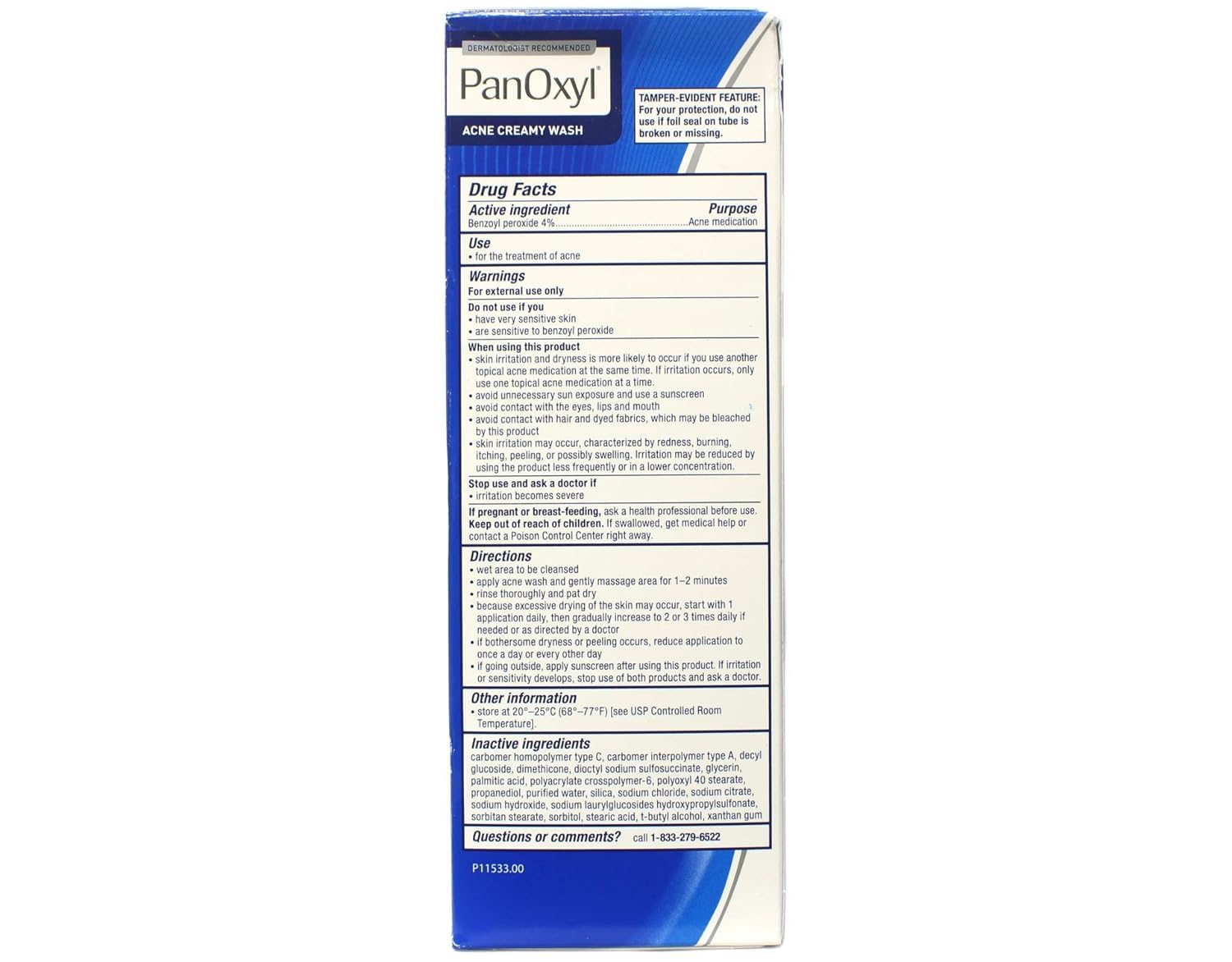PanOxyl 4% Benzoyl Peroxide Acne Creamy Wash - 6 oz (Pack of 5) - Maximum Strength Face & Body Cleanser for Acne Treatment - Perfect for Daily Skincare Routine & Teen Acne Care