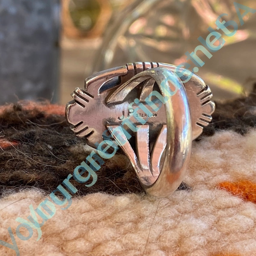 Vintage Navajo Gold Amber Sterling Silver Ring Size 7 - Handmade Native American Jewelry for Women, Perfect for Boho Fashion & Special Occasions