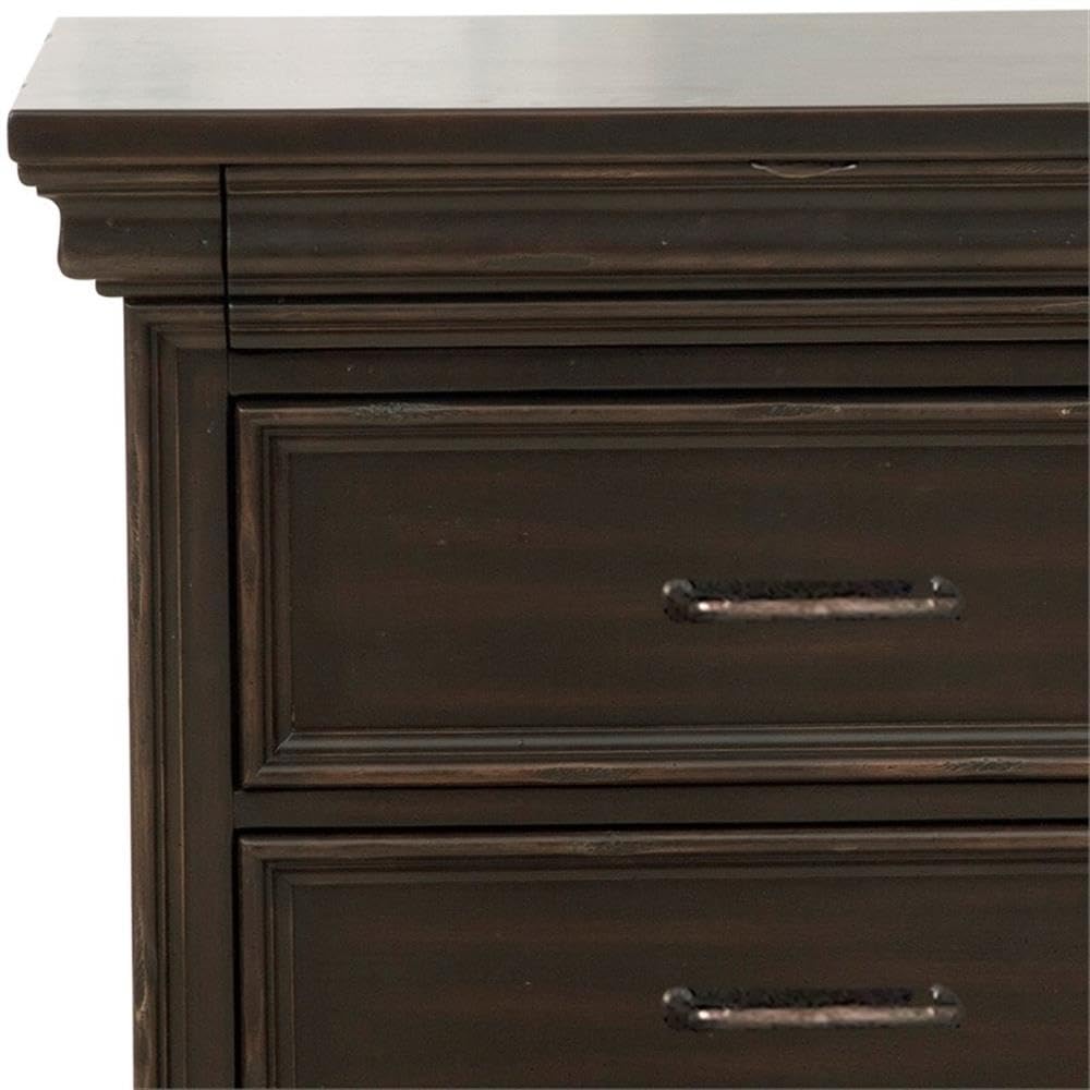 Pulaski Furniture Caldwell 2-Drawer Solid Wood Nightstand in Deep Brown - Perfect for Bedroom Storage and Home Decor