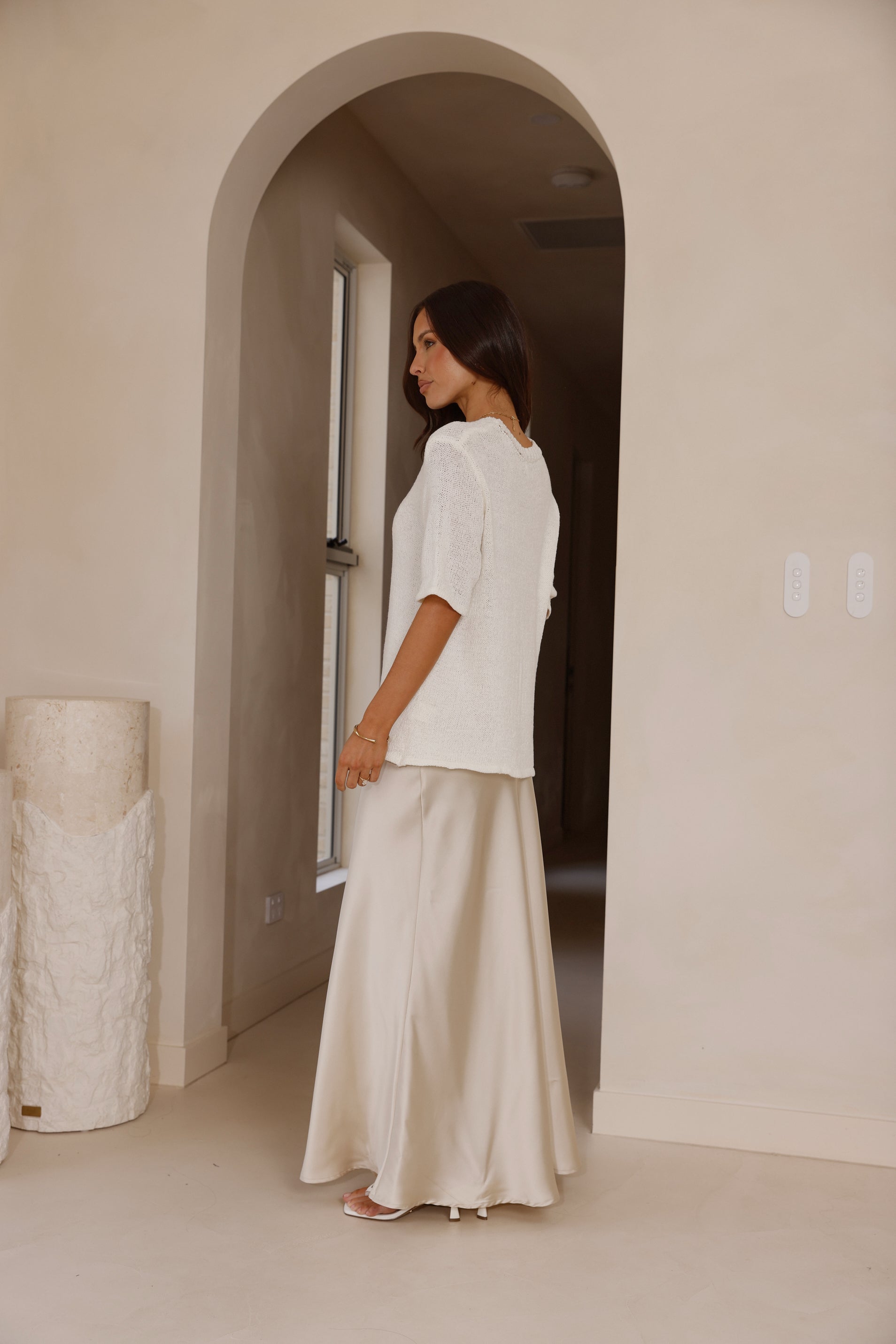 Amara Knit Top for Women - Soft & Comfortable White Sweater | Perfect for Casual Wear, Office & Date Night