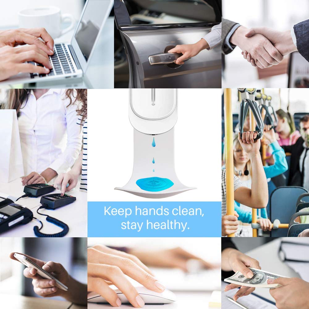Cotn Soap Dispenser Drip Tray for Automatic, Wall Mount & Hand Sanitizer Dispenser - Easy to Clean Dispenser Stand & Bracket (White, Includes Nails) - Perfect for Bathroom, Kitchen & Office Hygiene