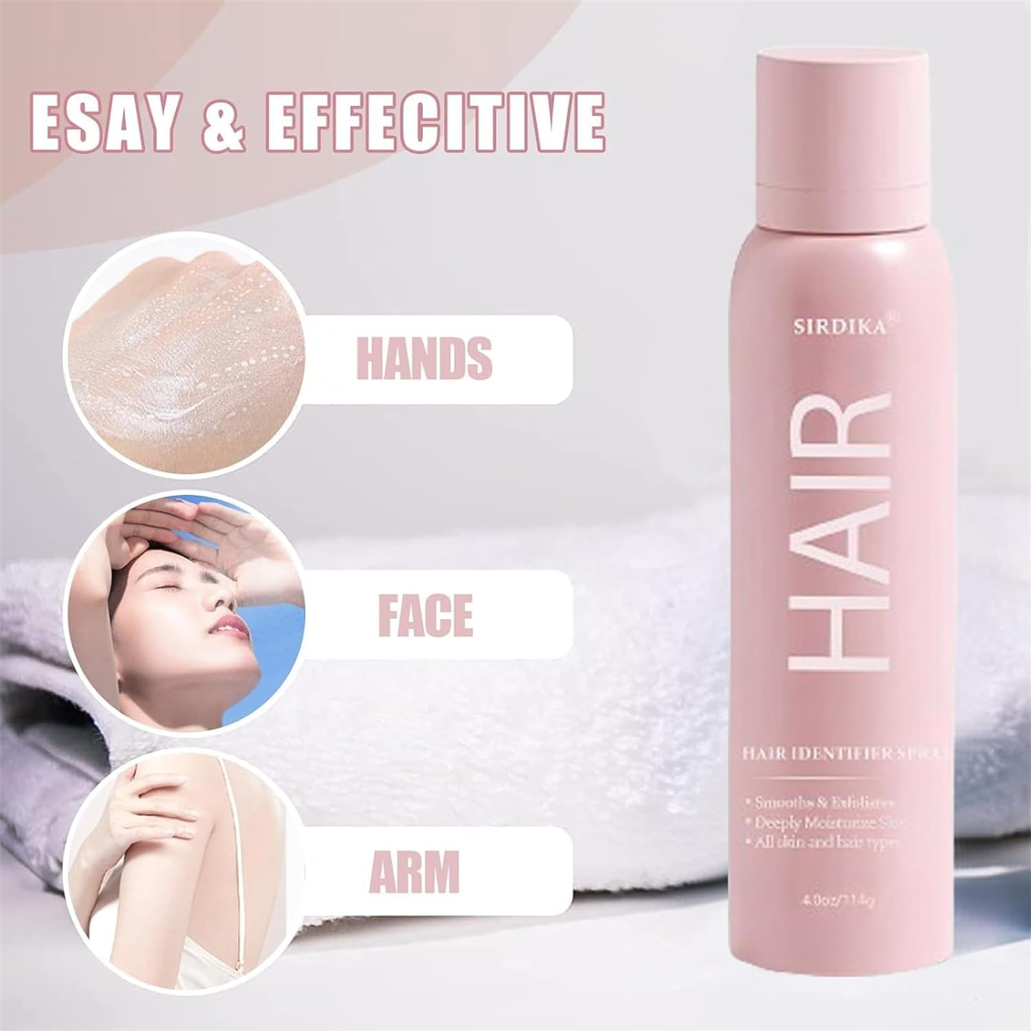 **Dermaplaning Hair Identifier Spray for Women - Skin & Facial Hair Removal Spray with Razors, Pink (2 Bottles) | Perfect for At-Home Dermaplaning & Smooth Skin Care Routine**