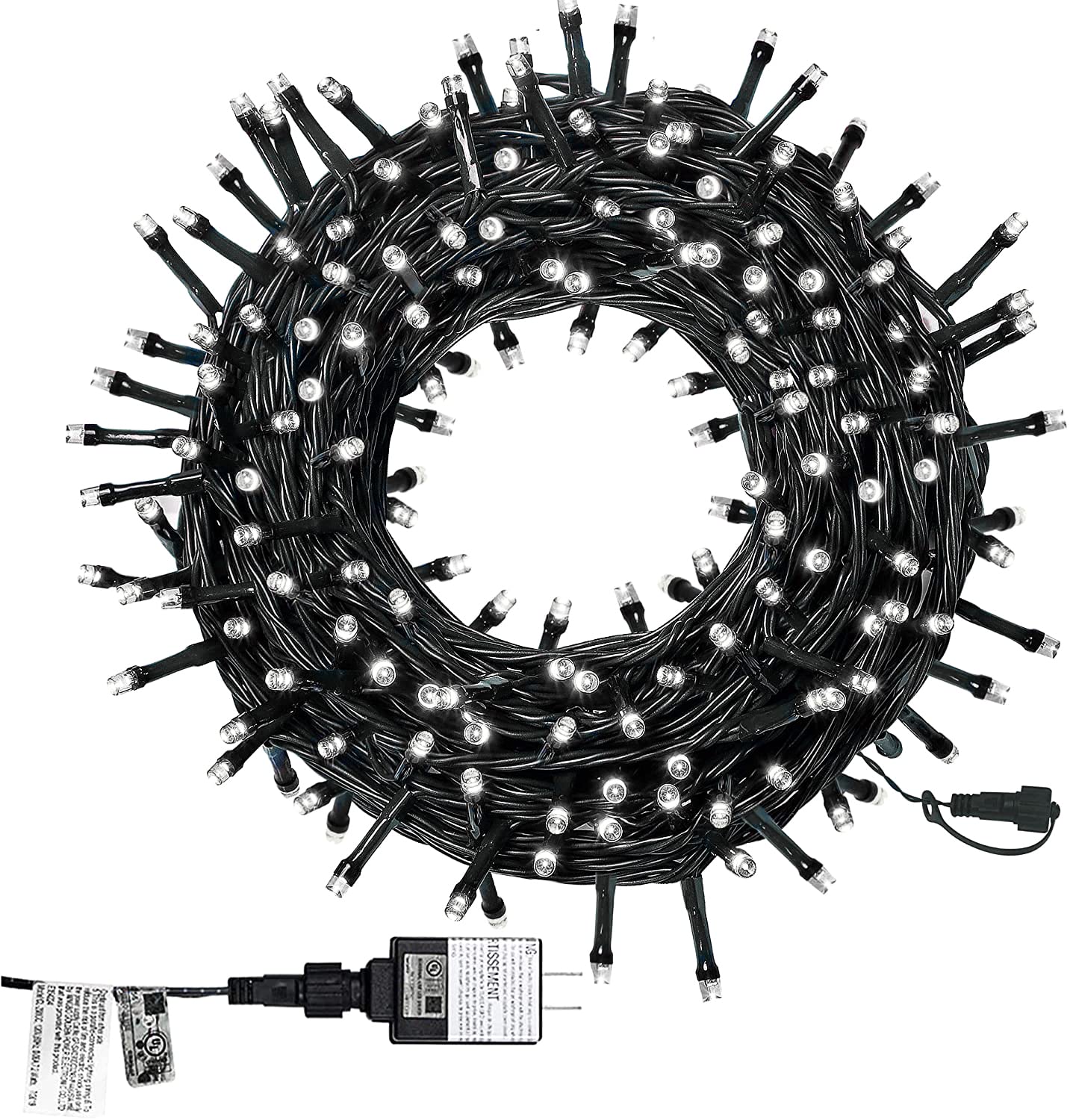 Twinkle Star 200 LED 66FT Fairy String Lights - 8 Lighting Modes, Waterproof Plug-in Mini Christmas Lights for Indoor & Outdoor Decor - Perfect for Christmas Trees, Gardens, Weddings, Parties, and Home Decoration (White)