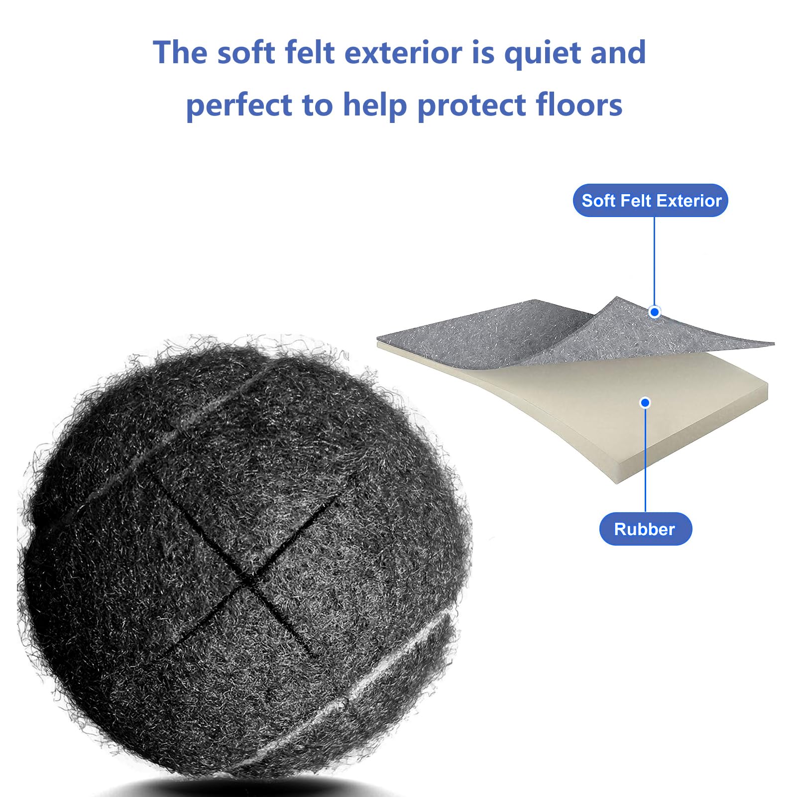 **Precut Walker Tennis Balls - 4PCS Black, Universal Non-Slip Glide Balls for Chairs, Desks & Furniture Legs - Floor Protection & Noise Reduction for Seniors & Mobility Aids**    *(Ideal for Elderly Walkers, Wheelchairs, Hardwood Floors & Home Office Setups)*