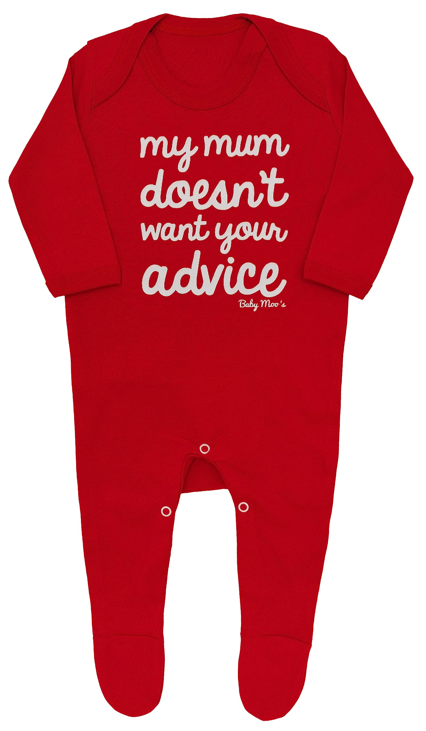 Funny Baby Sleepsuit for Boys & Girls - 'My Mum Doesn't Want Your Advice' Novelty Romper | Unique Baby Shower & New Mum Gift | Perfect for Playdates, Photo Shoots & Special Occasions