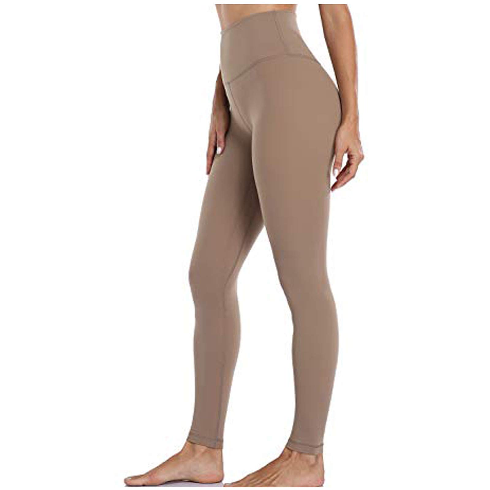 High Waist Solid Color Yoga Pants for Women - Nude Tummy Control Workout Leggings - Stretchy Fitness Pants for Yoga, Gym & Everyday Wear