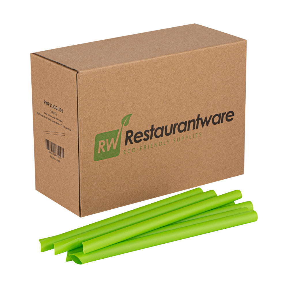 Eco-Friendly Compostable PLA/PBAT Plastic Boba Straws - 2000 Count Box | Biodegradable Drinking Straws for Bubble Tea, Smoothies & Cold Drinks | Sustainable & Green Alternative to Plastic Straws