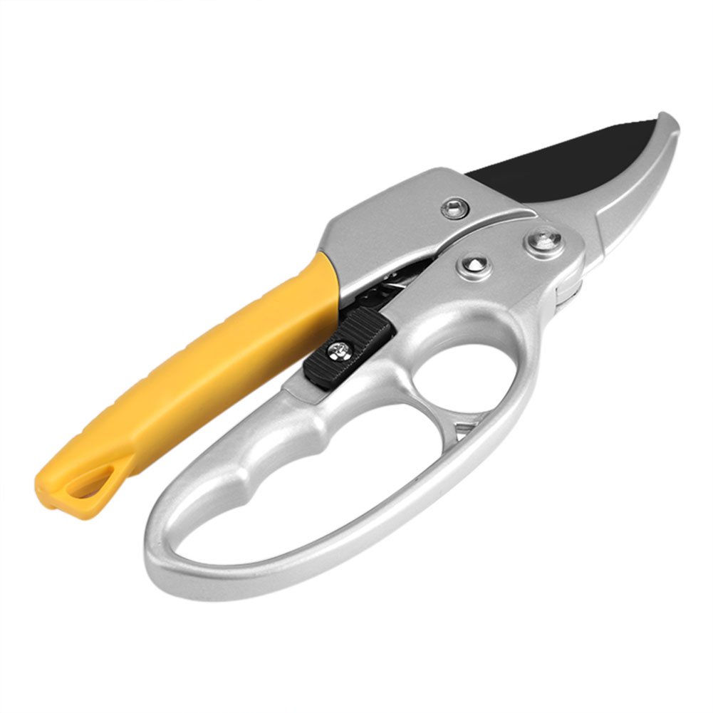 Ratchet Garden Pruning Shears - Heavy Duty Anvil Tree Trimmers & Gardening Scissors with Reinforced Handle for Weak Hands & Arthritis - Perfect for Trimming Branches, Shrubs, Roses & Outdoor Plants