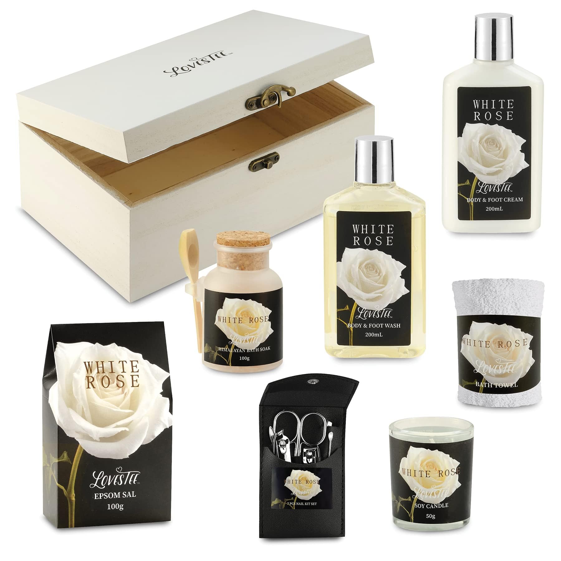 14-Piece Aromatherapy Bath Gift Set for Women - Spa Basket with Scented Candle, Body Wash, Moisturizing Cream, Bath Soak, Epsom Salt, Soft Towel & Nail Care Kit - Relaxing Self Care & Pampering Spa Gift for Women, Mom, Her - Perfect for Birthday, Anniversary, Mother's Day & Stress Relief
