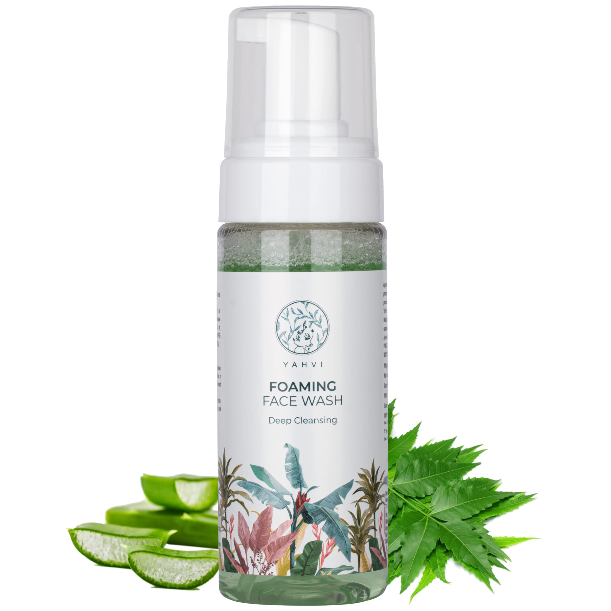 Yahvi Foaming Face Wash - Deep Cleansing Anti-Acne Moisturizer for Men & Women | Green Apple Scent | Paraben & Cruelty Free | 150ml | Perfect for Daily Skincare Routine & Post-Workout Refreshment