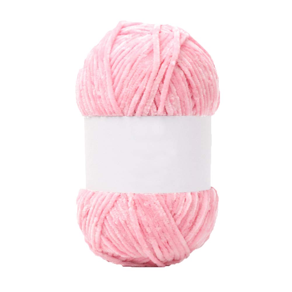 500g/1.1lb Soft Velvet Chenille Yarn - Pink Fluffy DIY Crochet Yarn for Hats, Scarves, Blankets | Bulky Luxury Knitting Yarn for Chunky Handmade Crafts & Winter Accessories
