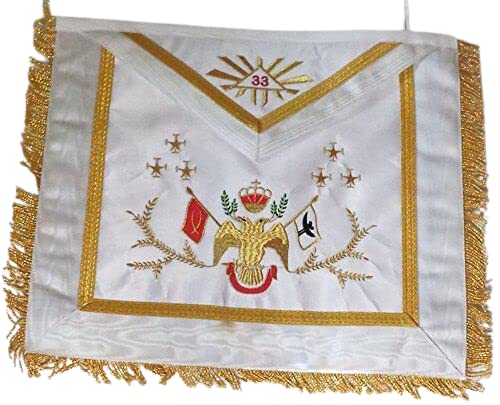 33rd Degree Masonic Regalia - A.A.S.R Rose Croix Apron with Wings Up/Down, Collar & Gauntlets Cuffs - Premium Free Mason 33° Accessories for Rituals & Ceremonies - Perfect for Scottish Rite Events, Lodge Meetings & Masonic Gatherings