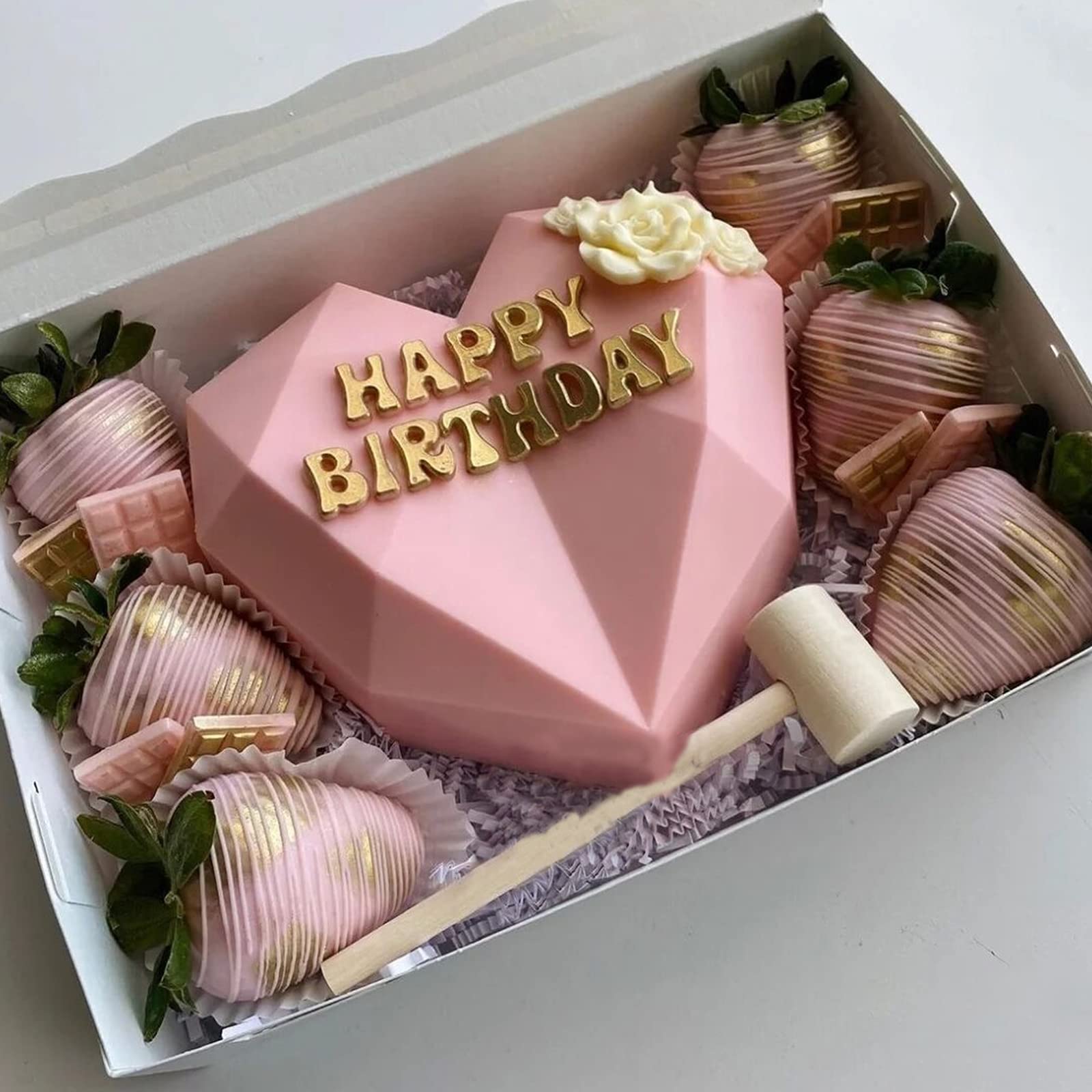 Premium Chocolate Mold Set - Heart, Number & Letter Molds with Hammer for Cake Decorating, Candy Making - Valentine's Day, Birthday Party & Holiday Baking Supplies