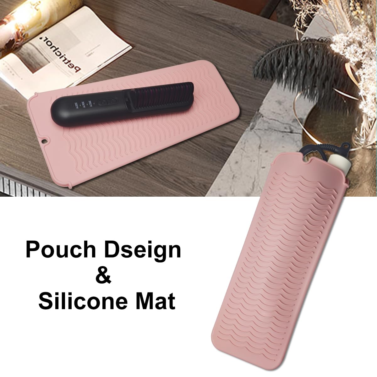 **Heat Resistant Silicone Mat for Hair Straightener & Curling Iron - 11