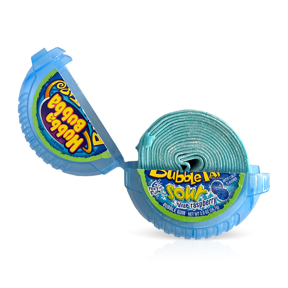 Hubba Bubba Bubble Tape Sour Blue Raspberry Chewing Gum - 12 Count Box | Fun & Portable Bubble Gum for Kids, Parties, and On-the-Go Snacking