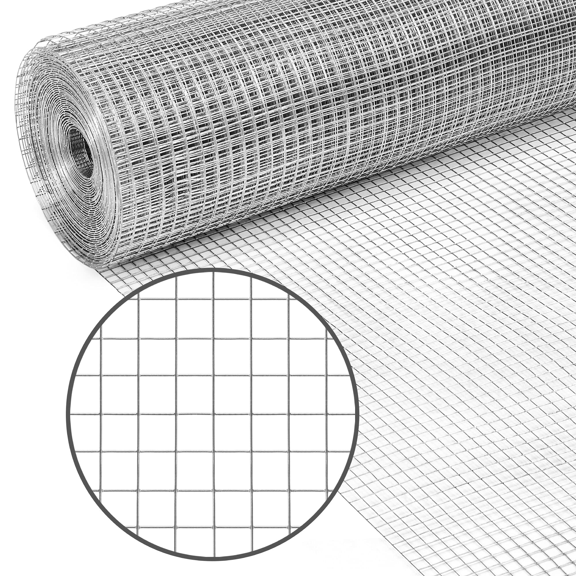 Best Choice Products 3x50ft Galvanized Hardware Cloth - 1/2 Inch 19-Gauge Welded Wire Mesh Fence with Double Zinc Coating - Heavy Duty Chicken Coop, Poultry Cage & Garden Protection - Ideal for Animal Enclosures, DIY Projects & Backyard Security