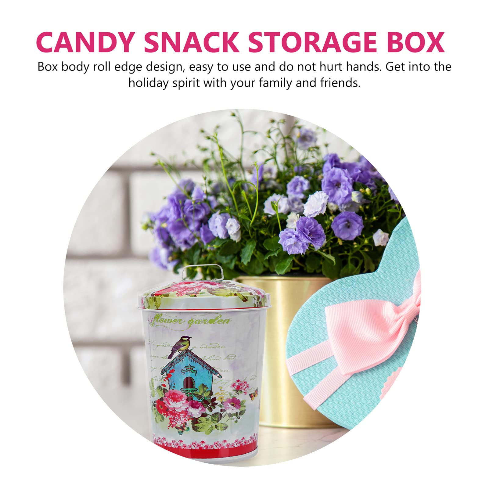 DOITOOL Empty Tin Canister - Airtight Metal Storage Container for Candy, Cookies, Coffee, Tea, Biscuits & Chocolate (Random Style) - Perfect for Kitchen Pantry Organization & Gift Packaging