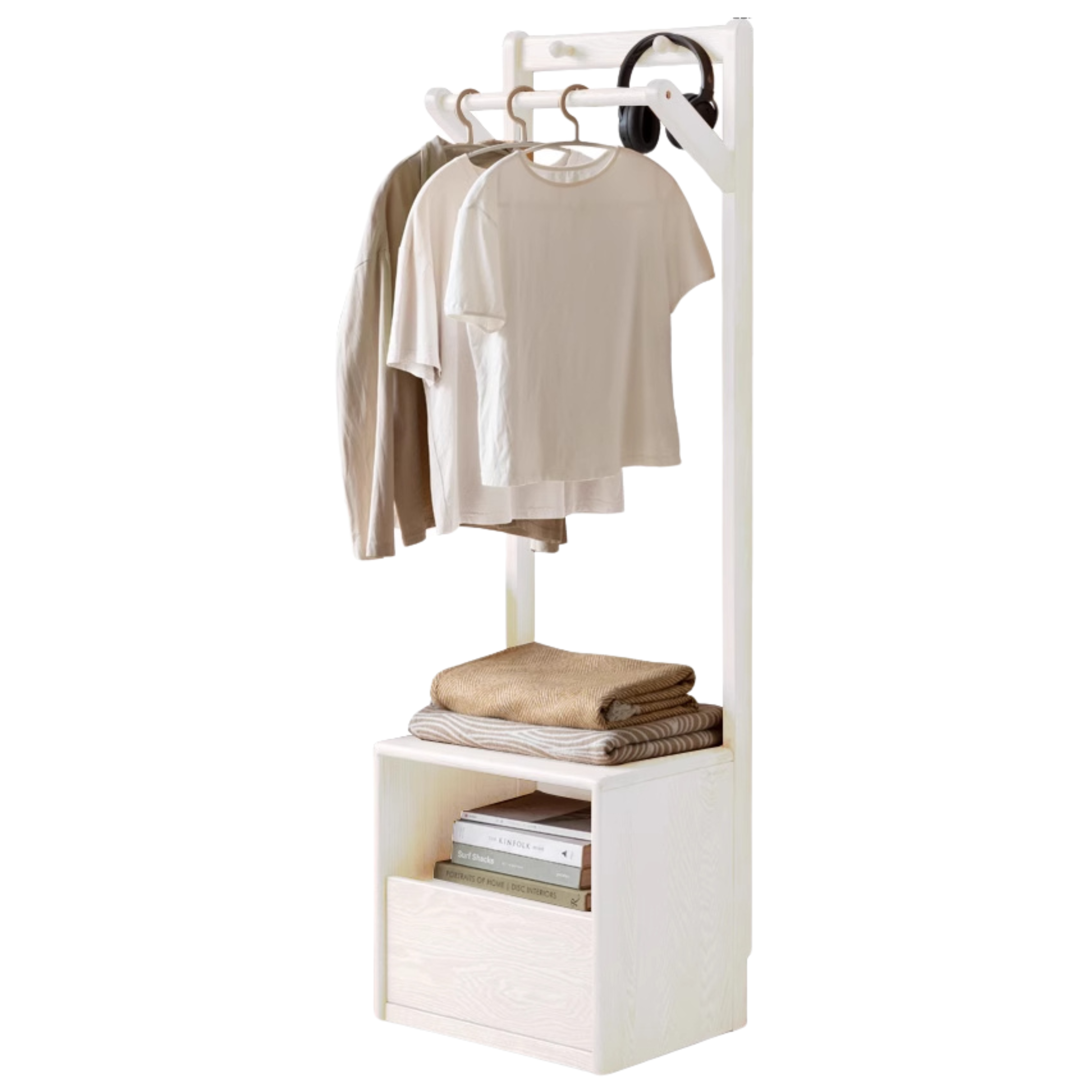 19.6x15.7x66.9 inch  / 50x40x170 cm / white color / Birch lothes hanger