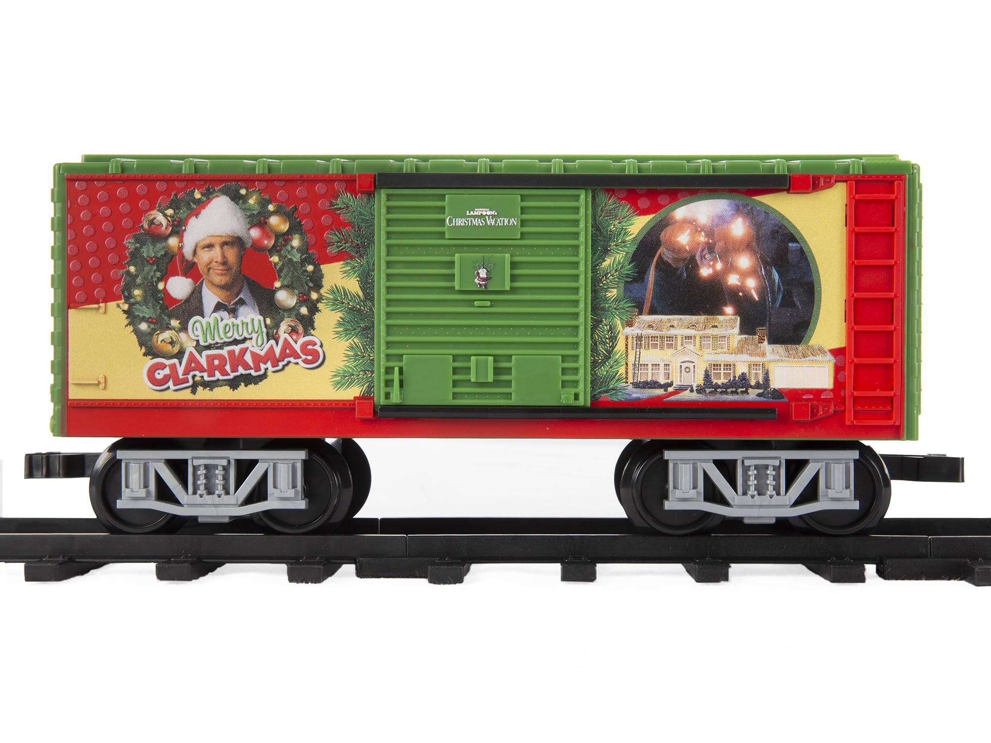 Lionel Battery-Powered Christmas Toy Train Set with Locomotive, 4 Train Cars, 8-Piece Track & Wireless Remote - Realistic Train Sounds & LED Lights for Kids Ages 4+ | Holiday Decor, Gift for Boys & Girls, Christmas Tree Display