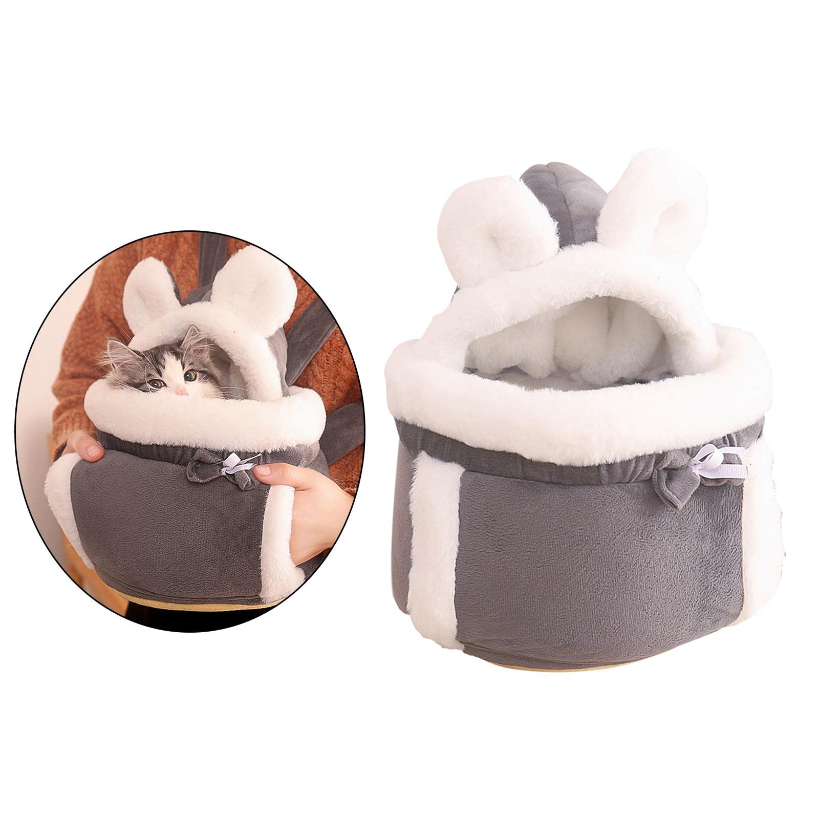 LYLA Medium Cat Carrier - Warm Flannel Pet Tote for Travel & Vet Visits