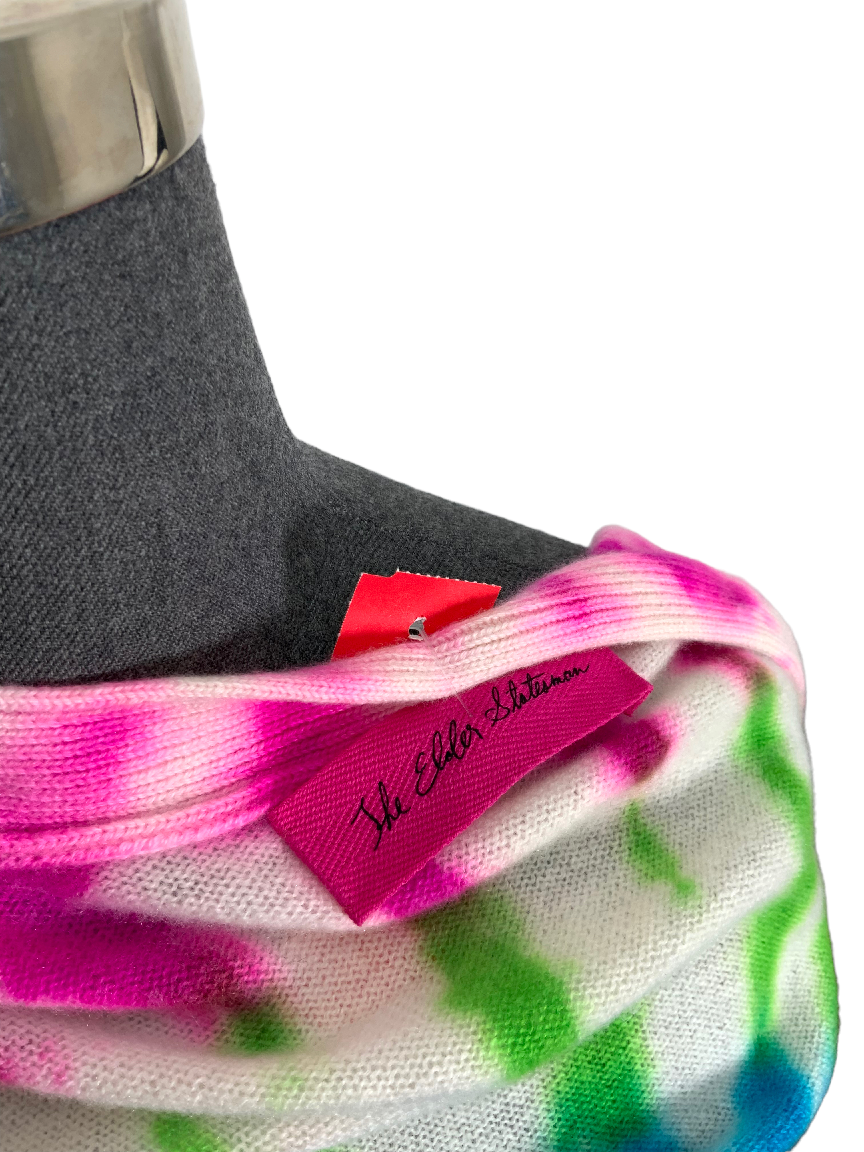 The Elder Statesman Tie Dye Cashmere Cardigan Women's Size S - Soft Luxury Sweater for Fall & Winter, Perfect for Casual Outings & Cozy Evenings