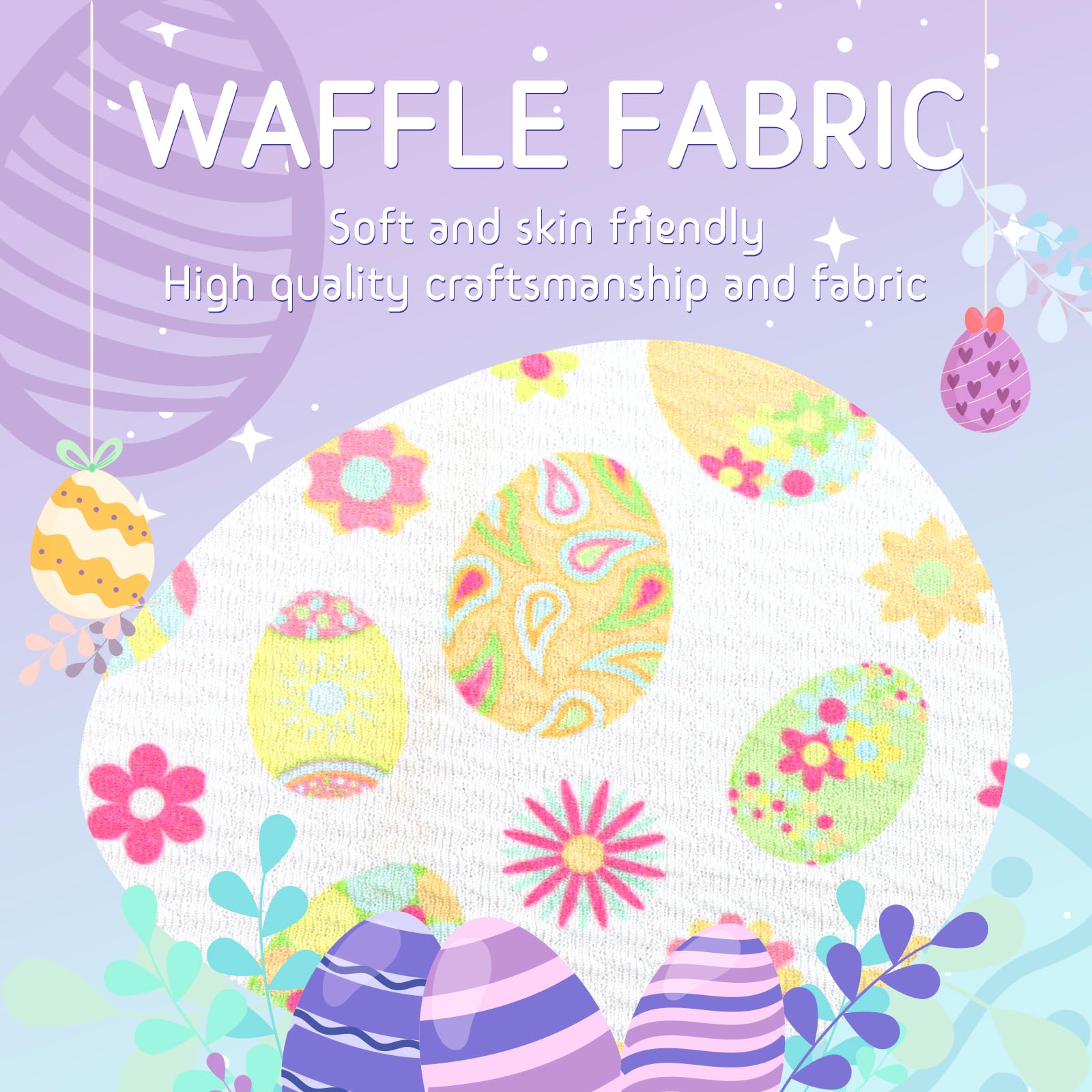 Easter Bunny Ears Headbands for Toddler Girls - 4 Pack Cute Rabbit Hair Bows with Egg Designs - Perfect Easter Gifts for Baby Girls & Infants - Great for Easter Egg Hunts, Church Services, and Spring Photoshoots