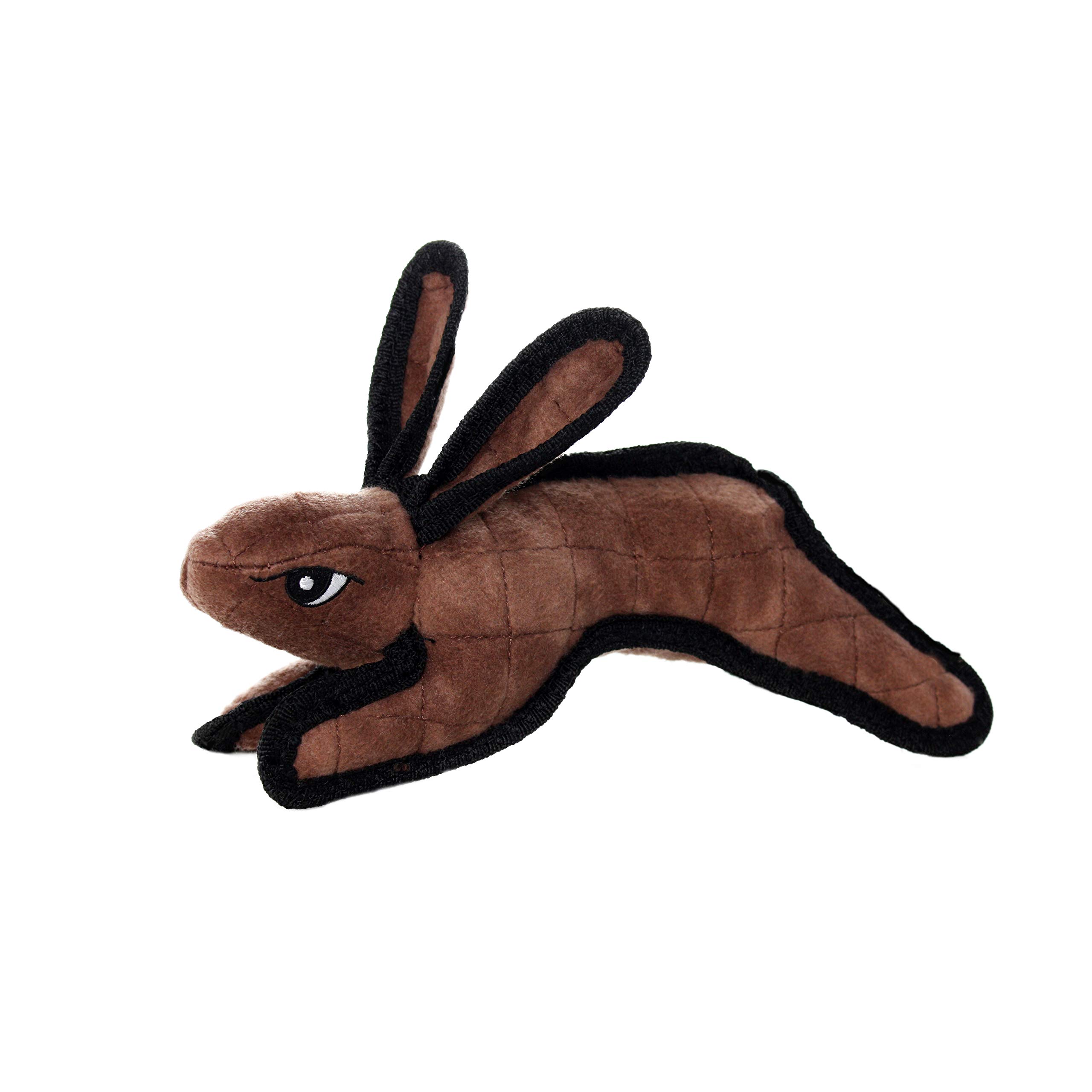 TUFFY - World's Toughest Soft Dog Toy - Barnyard Rabbit with Squeakers - Multi-Layer Durable Chew Proof Design for Aggressive Chewers - Interactive Play Toy for Tug, Toss & Fetch - Machine Washable & Floats - Perfect for Outdoor Play & Water Fun (Combo Pack #1, Brown)