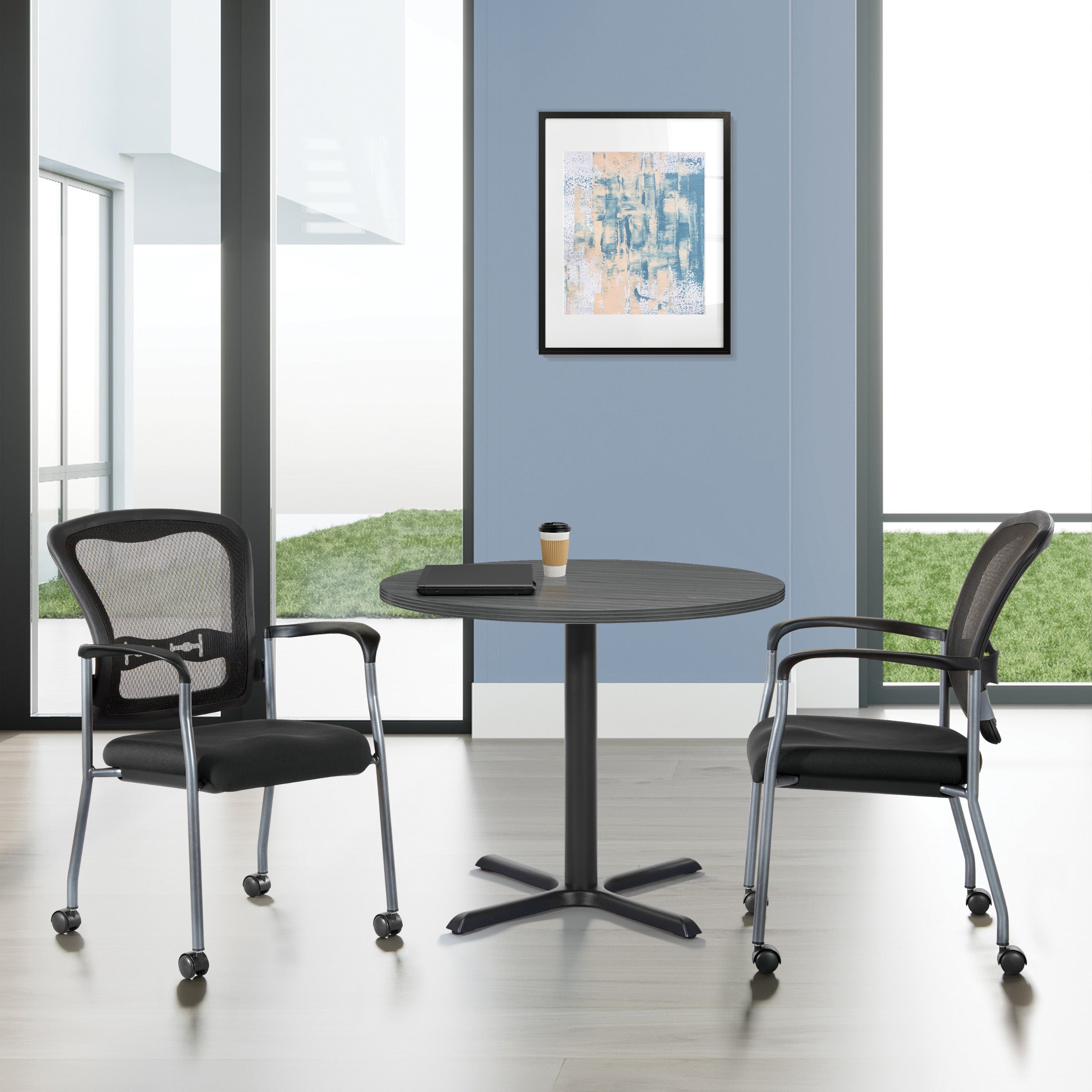 Pro Line II™ Titanium Mesh Office Chair with ProGrid® Back Support - Ergonomic Visitor Armchair for Home & Office [84540 30] - Perfect for Conference Rooms, Waiting Areas, and Workspaces