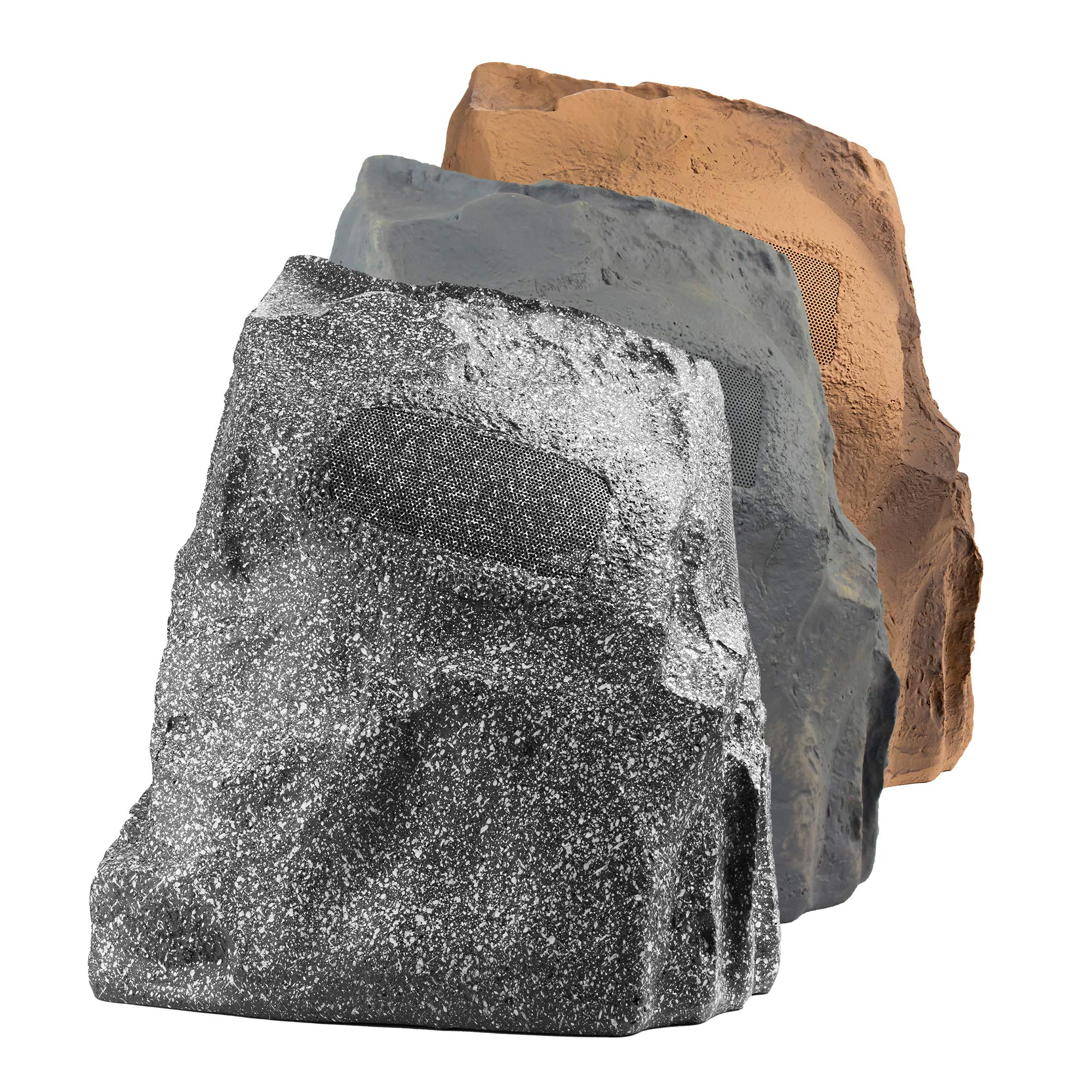 OSD Audio 8-Inch Omni-Directional Rock Speaker - Weatherproof Outdoor Speaker for Patio, Garden & Pool Area - Single Grey Rock-Shaped Speaker for Landscape Audio